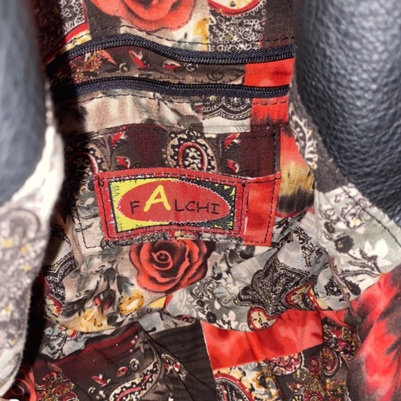 Carlos Falchi Black and Gold Shoulder Bag with Ornate Embroidered Design - Picture 8 of 10